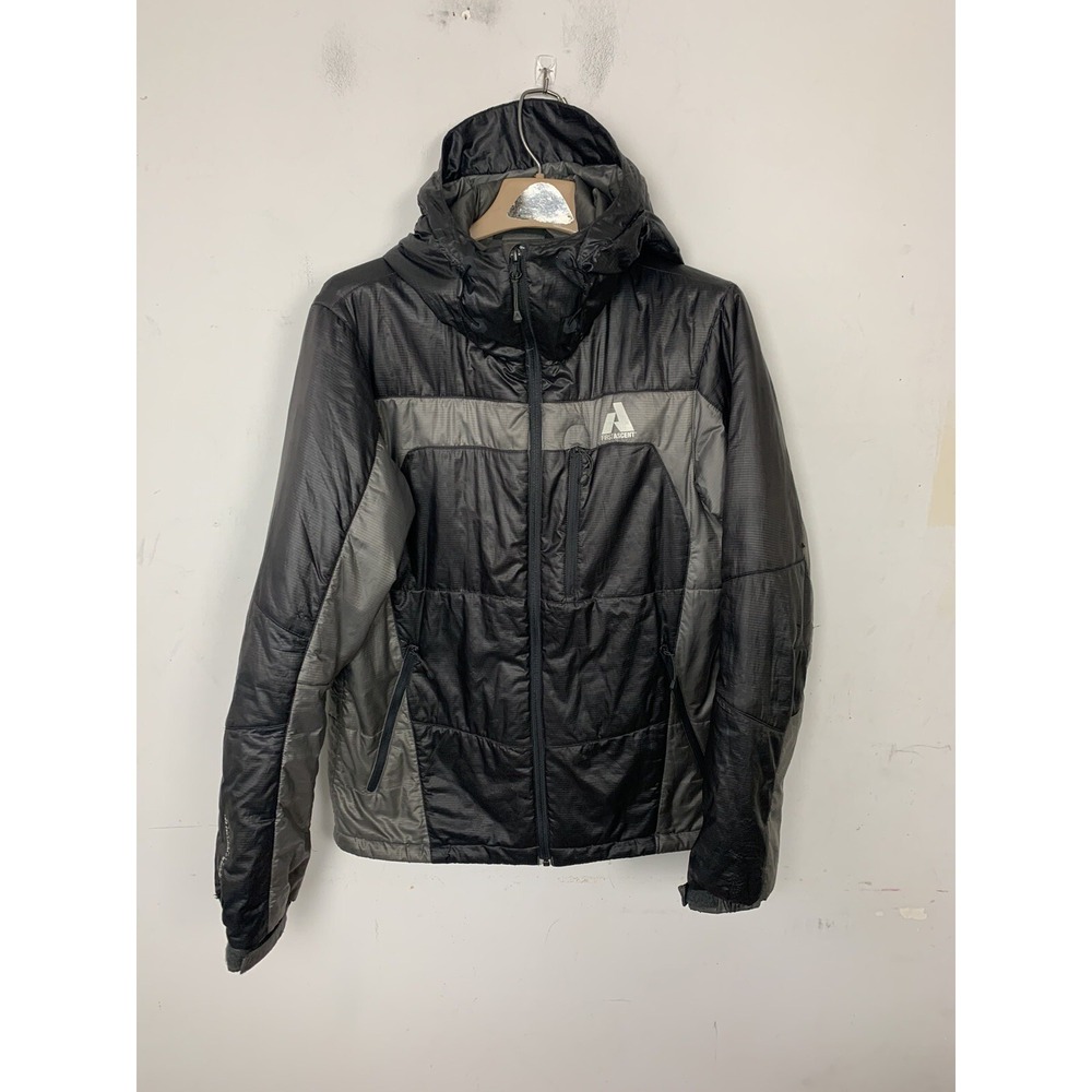 Eddie Bauer Mens Jacket Small Black Packable Quilted First Ascent Whittaker Hood